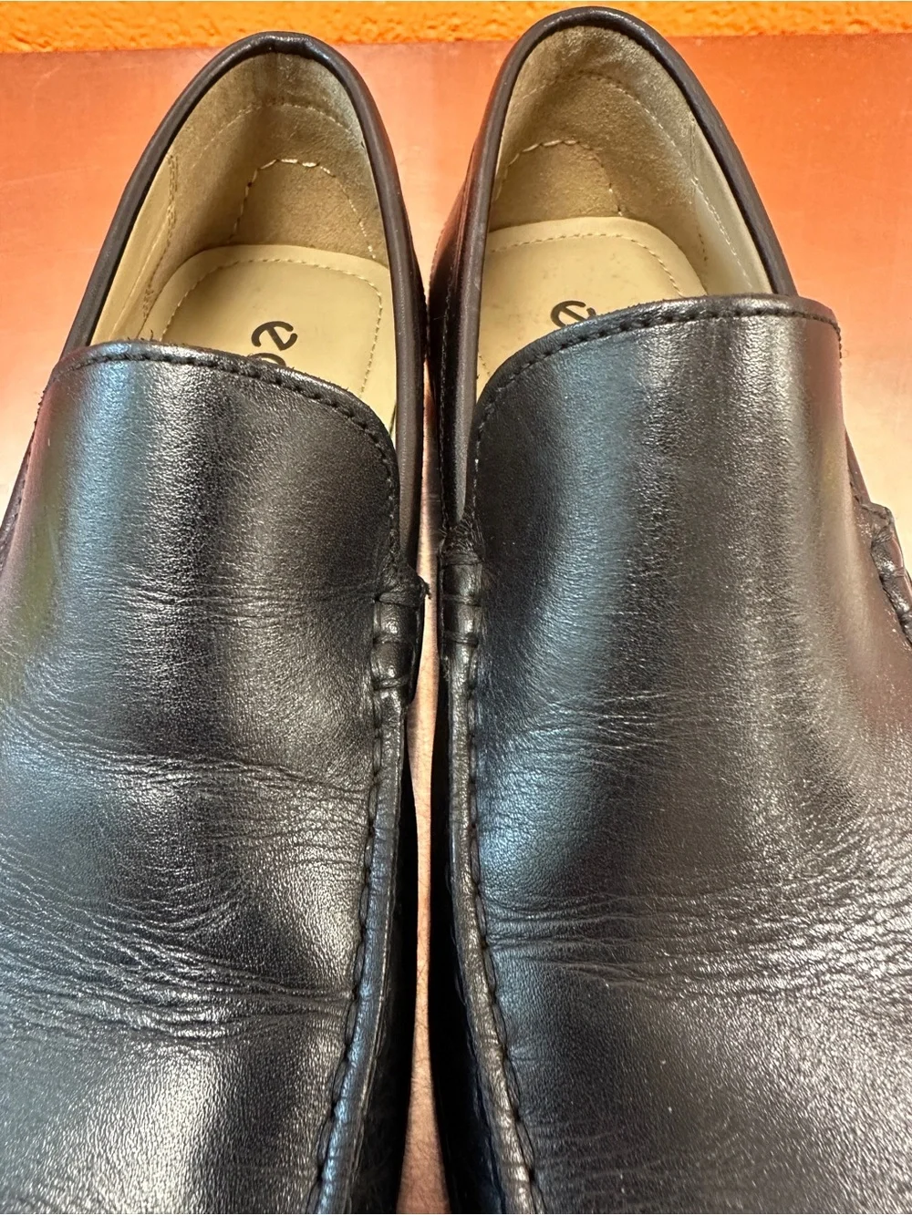 ECCO Men's Classic Moc 2.0 Black Leather Slip-On Loafers Size 42 US 8-8.5